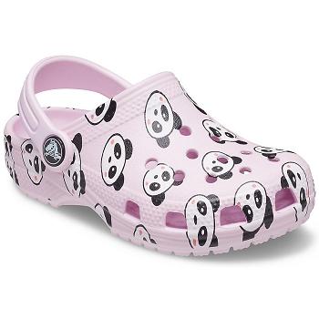 Crocs Classic Panda Print Clog Ruzove - Detske Dreváky